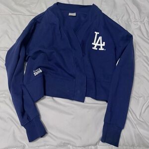 LA Dodgers Navy Blue Cardigan Sweater